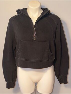 Lululemon Ladies Scuba Oversized Half-Zip Hoodie. Black. Small/X-Small.